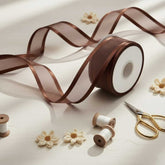 Organza Satinband Braun– 25 mm Breite (Preis pro Meter)